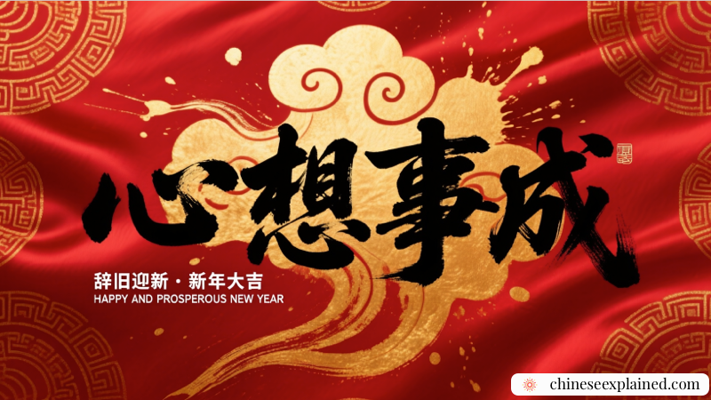 May whatever you wish for come true  xīn xiǎng shì chéng